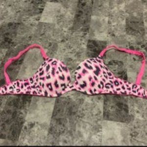 PINK leopard and hott pink bra 32C